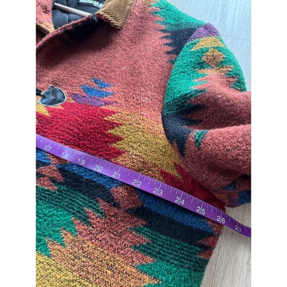 Vintage American Jac Southwestern Aztec Print Duffle Coat - XL - Picture 11 of 11